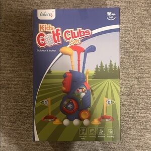NEW IN BOX Kids Golf Clubs Set - Blue, Red, Yellow